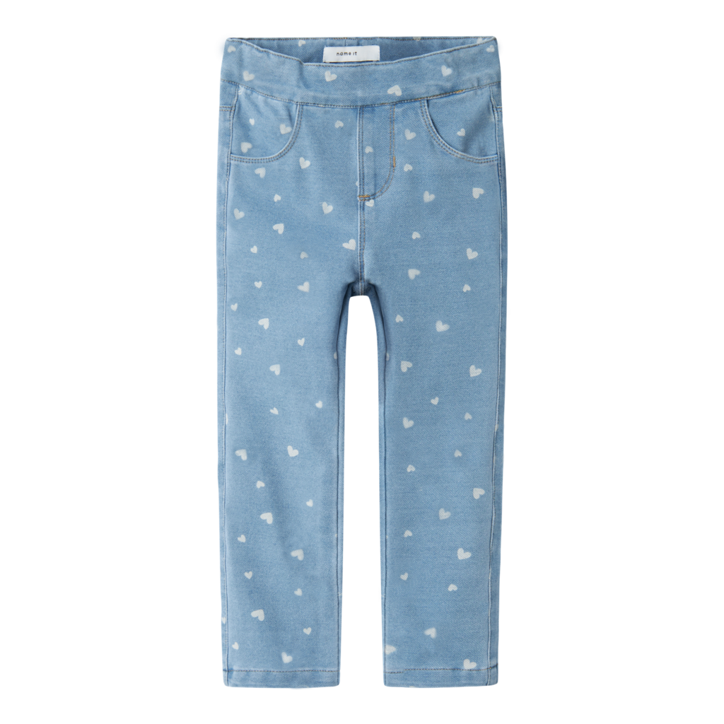 NAME IT Denim Leggings Salli Light Blue Denim Heart