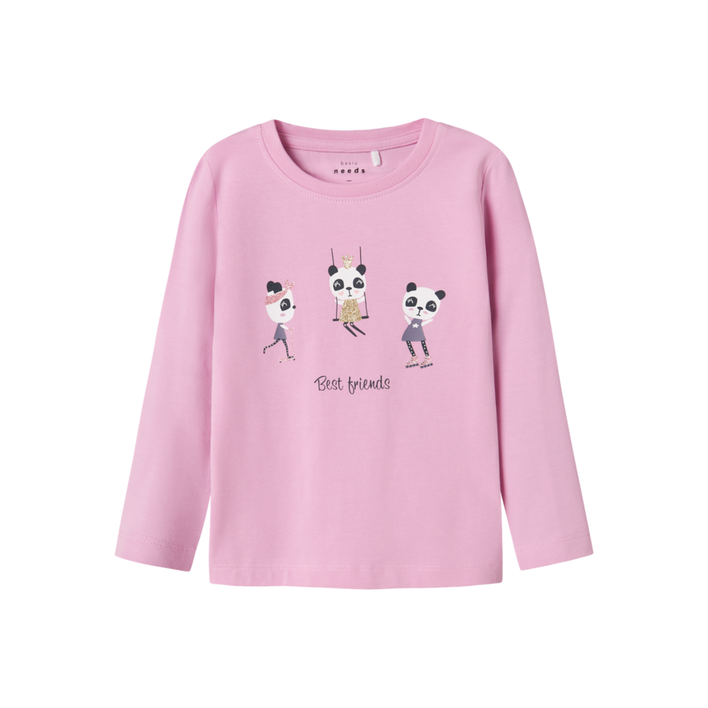 NAME IT Vix Langærmet Bluse Pastel Lavender Panda