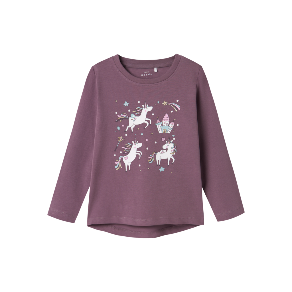 NAME IT Vix Langærmet Bluse Arctic Dusk Unicorn