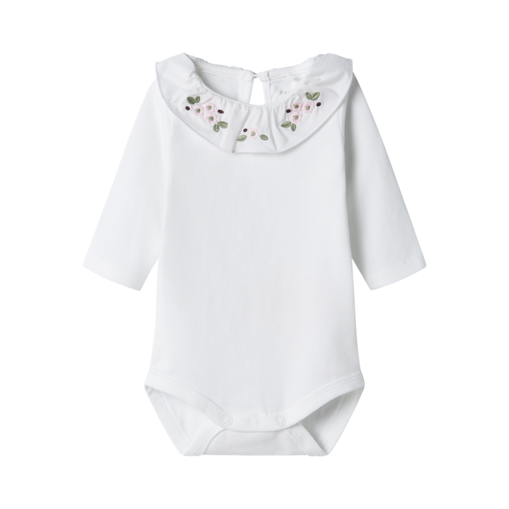 NAME IT Langærmet Body Tallie Bright White