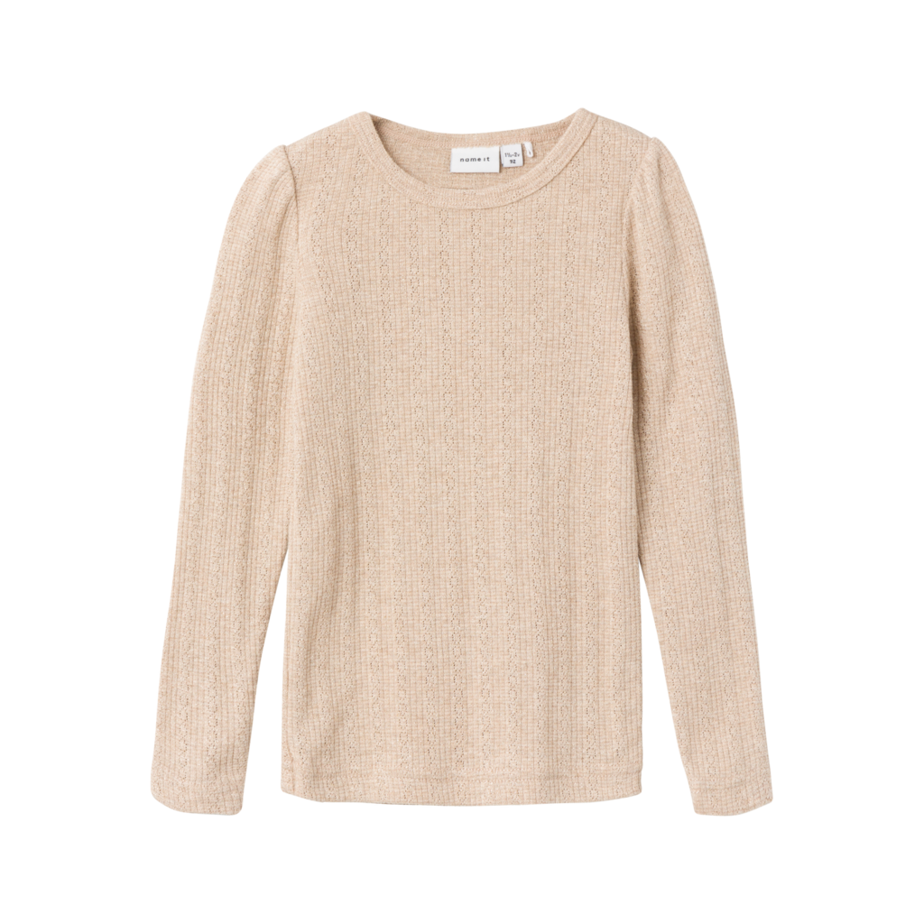 Name It Glimmer Hulmønster Bluse Ohusa Oxfort Tan