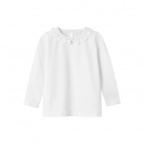 NAME IT Langærmet Bluse Fan Bright White