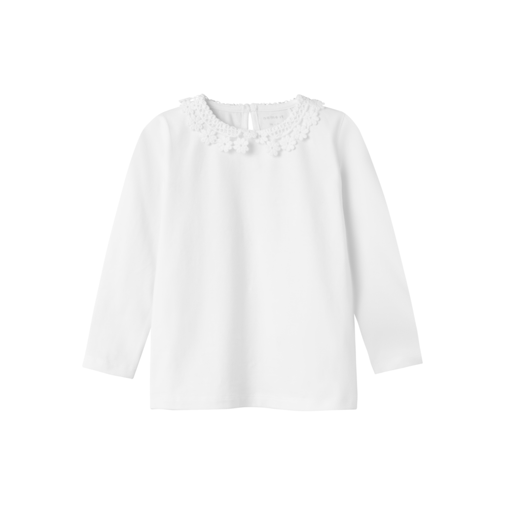 NAME IT Langærmet Bluse Fan Bright White