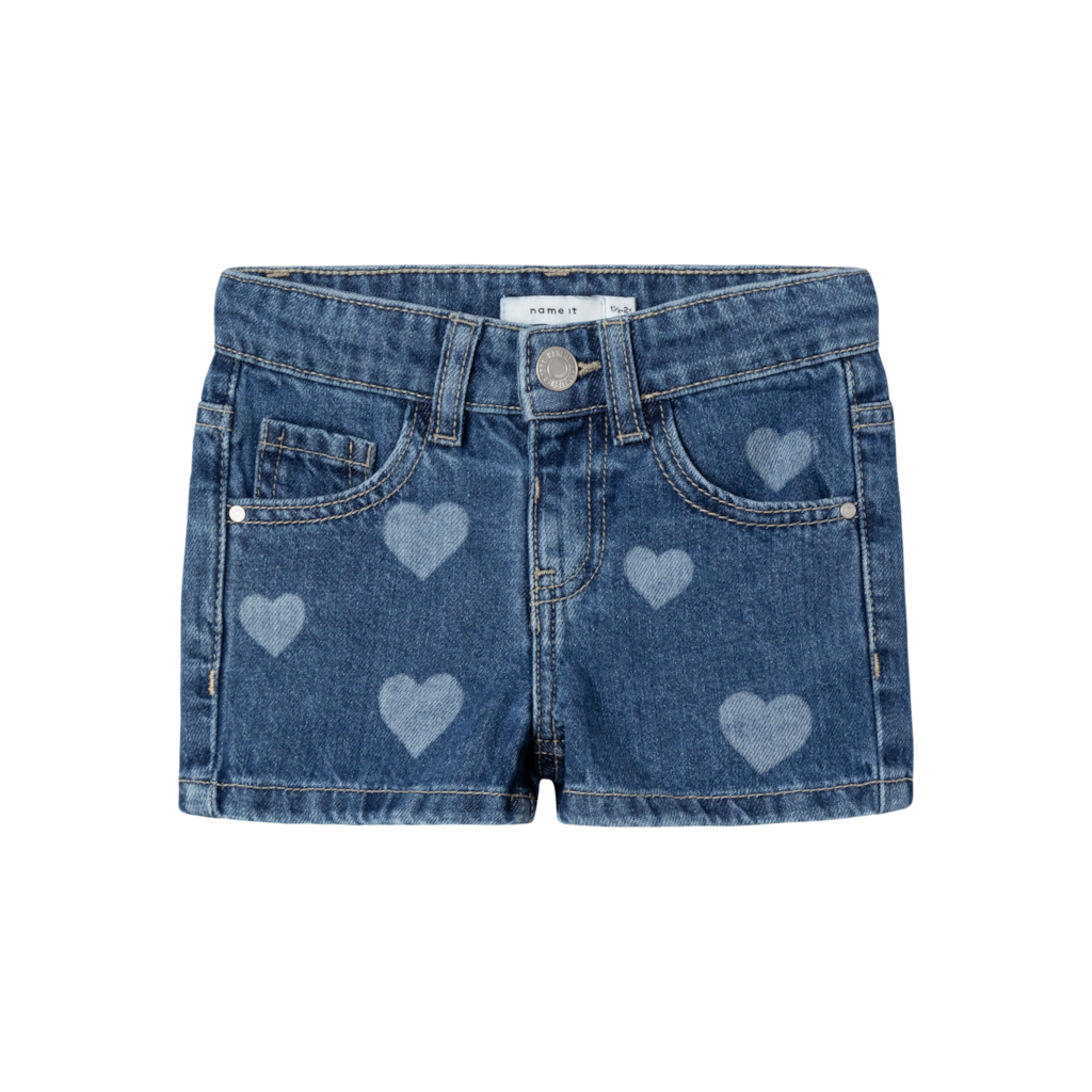 NAME IT Denim Shorts Rose Blue Heart