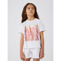 NAME IT Løs Kort T-Shirt Javase Bright White Pink 