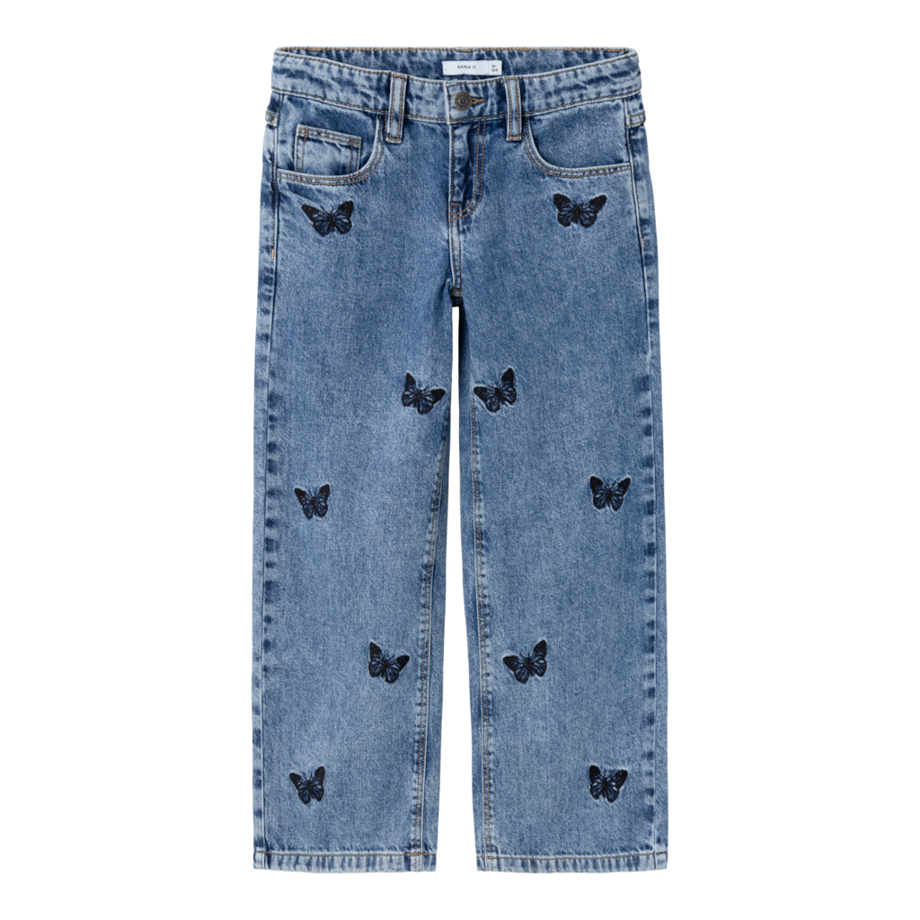 NAME IT Wide Jeans Sommerfugl Bella Medium Blue Denim