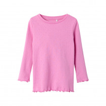 NAME IT Nimisa Langærmet Hulmønstret Bluse Fuchsia Pink