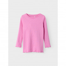 NAME IT Nimisa Langærmet Hulmønstret Bluse Fuchsia Pink