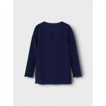 NAME IT Nimisa Langærmet Hulmønstret Bluse Beacon Blue