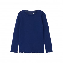 NAME IT Nimisa Langærmet Hulmønstret Bluse Beacon Blue