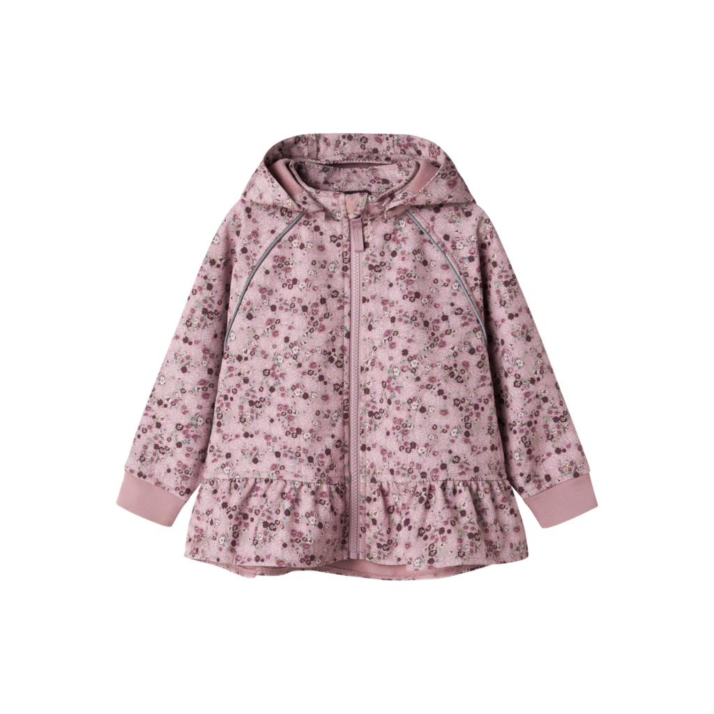 NAME IT Softshell jakke Alfa Flower Mauve Shadows