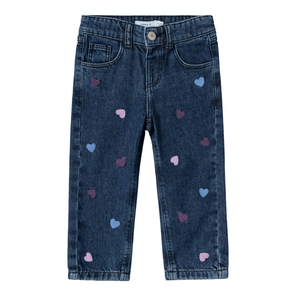 NAME IT Bella Mom Hjerte Jeans Dark Blue Denim