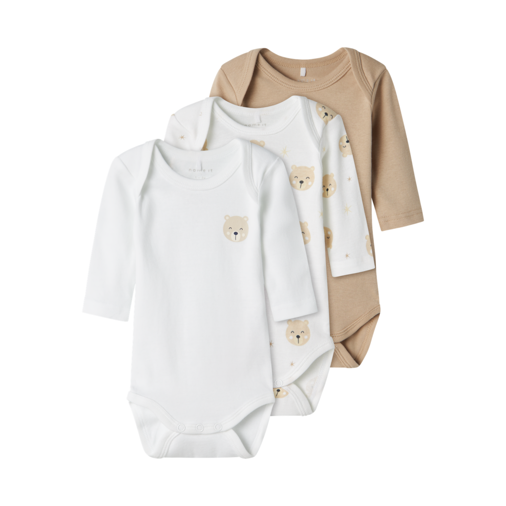 NAME IT 3-Pak Body Langærmet Oxford Tan