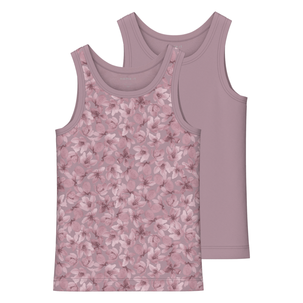 NAME IT 2-Pak Tanktops Flower Mauve Shadows