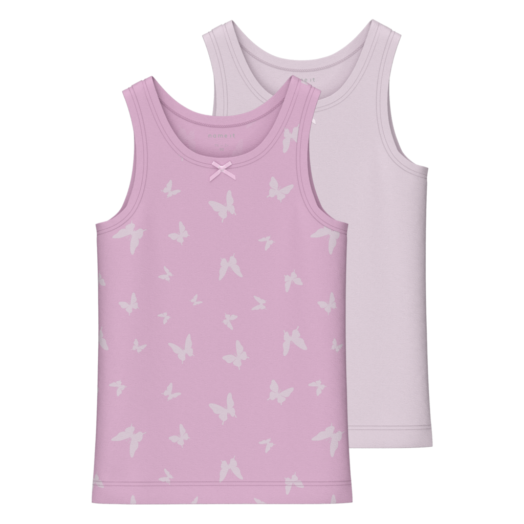 NAME IT 2-pak Tanktops Sommerfugle Pink Lavender