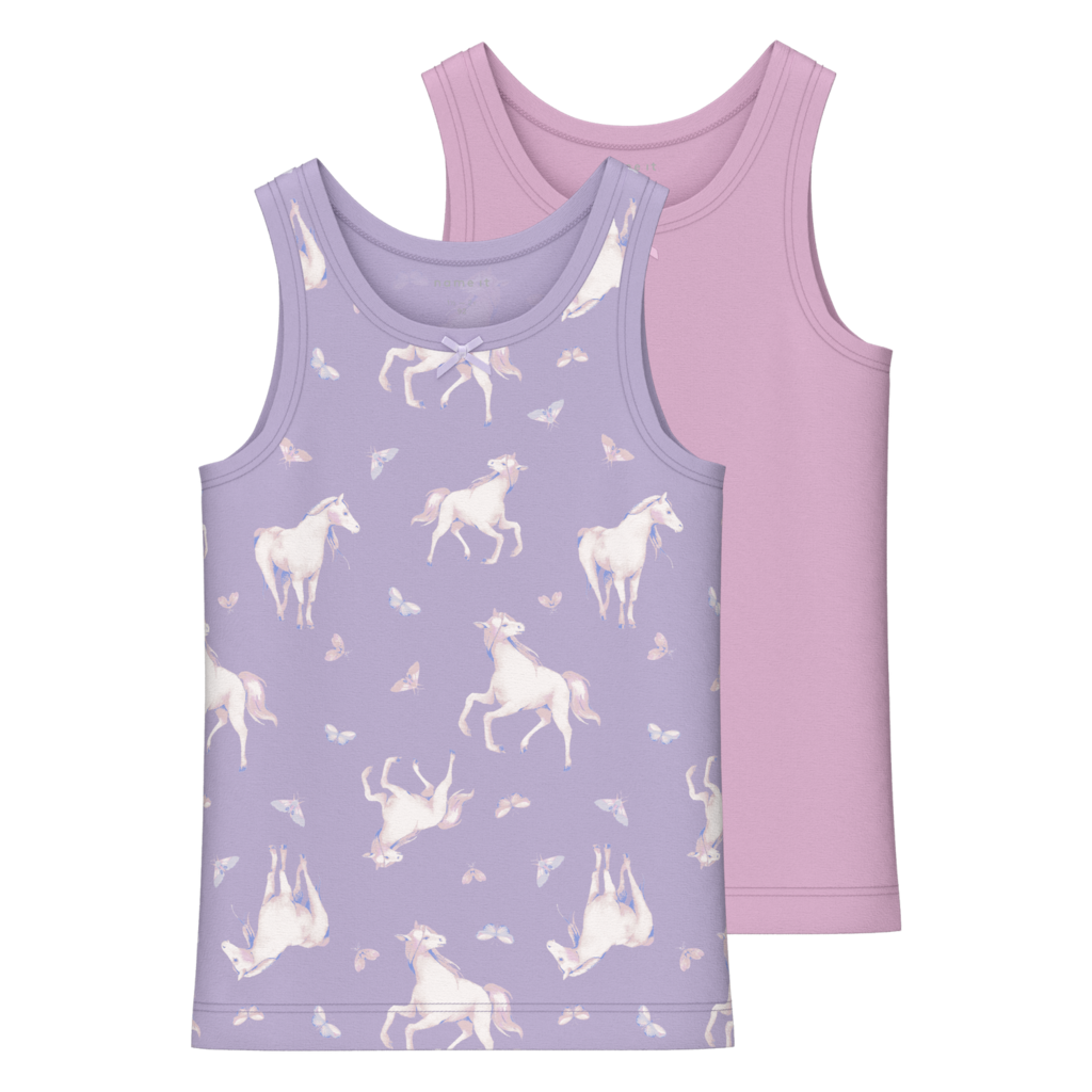 NAME IT 2-Pak Tanktops Pastel Lilac Horse