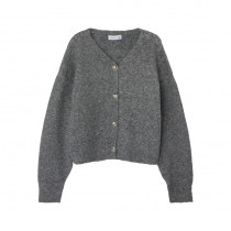 NAME IT Nacola Kort Strik Cardigan Grey Melange