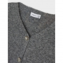 NAME IT Nacola Kort Strik Cardigan Grey Melange