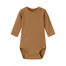 NAME IT Langærmet Rib Body Norro Almond