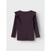 NAME IT Nilla Langærmet Flæse Bluse Plum Perfect