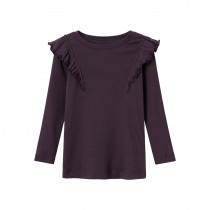 NAME IT Nilla Langærmet Flæse Bluse Plum Perfect