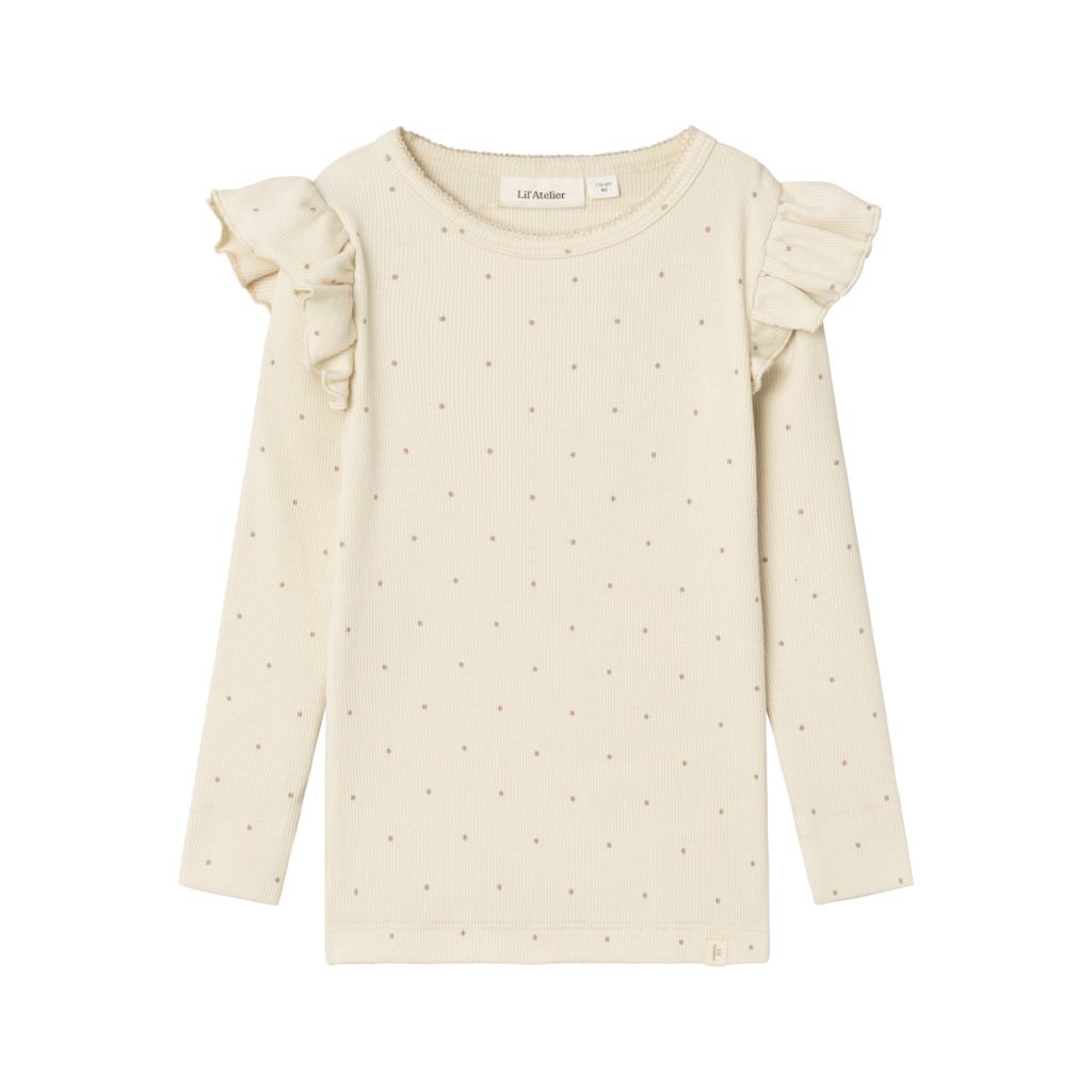 LIL ATELIER Langærmet Rib Bluse Gago Kuo Birch