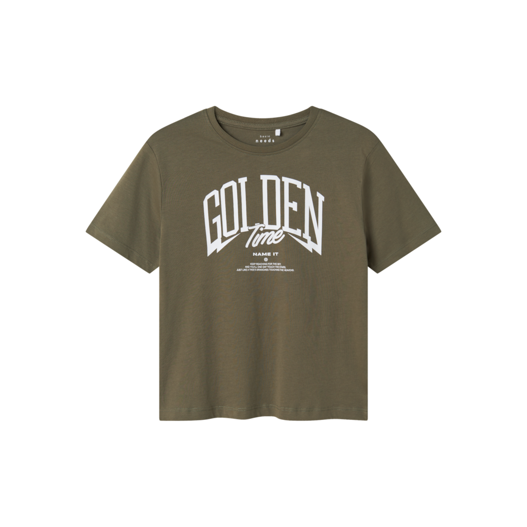 NAME IT T-Shirt Vilogo Dusty Olive Golden