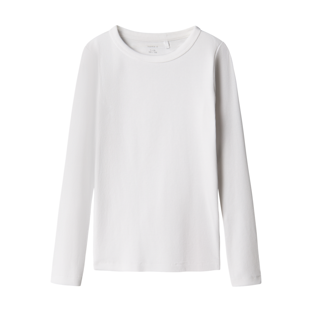 NAME IT Langærmet Bluse Nakal Bright White