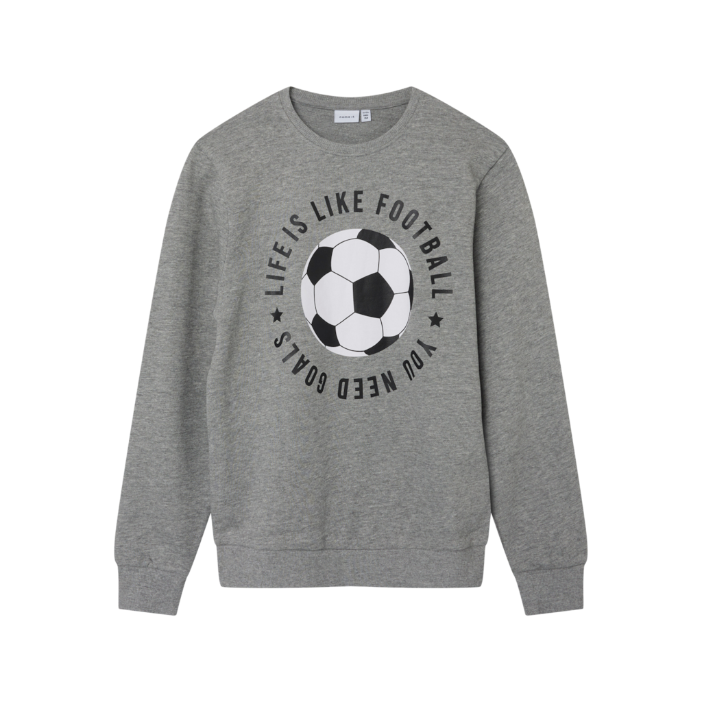 NAME IT Fodbold Sweatshirt Grey Melange