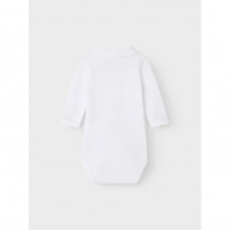 NAME IT Langærmet Polo Body Rob Bright White