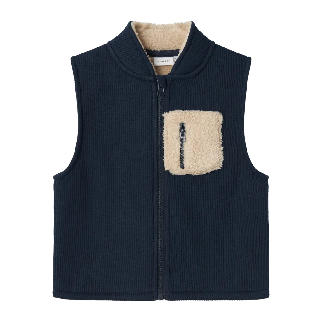 NAME IT Teddy Vest Sabon Dark Sapphire