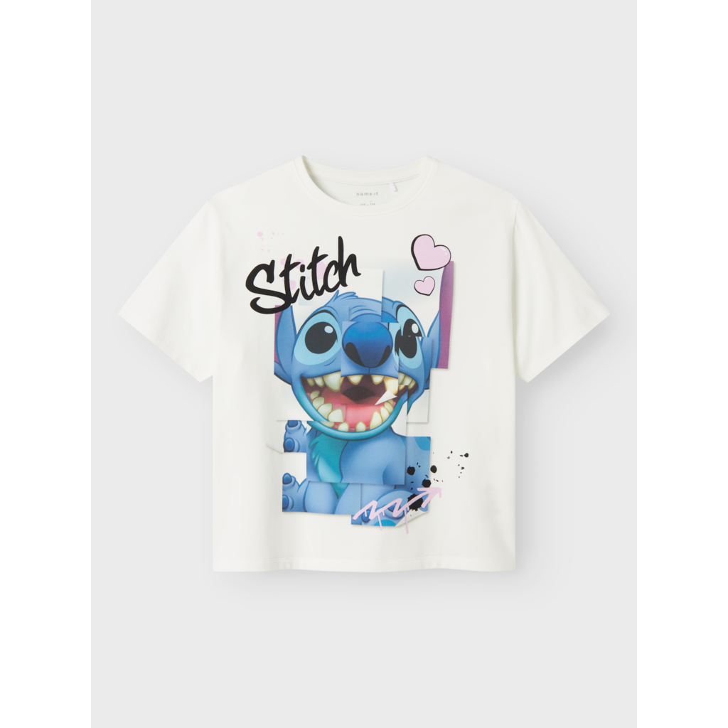 NAME IT Stitch T-shirt Diri Cloud Dancer