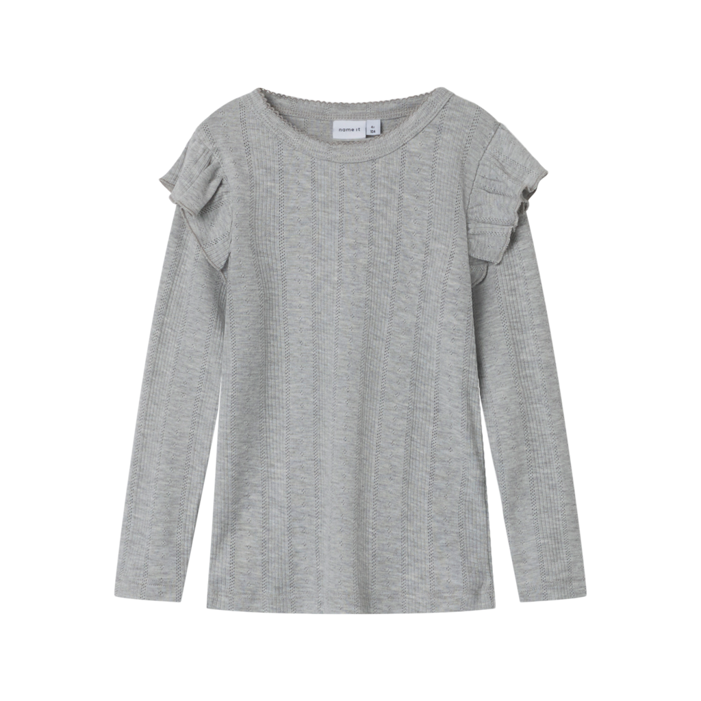  NAME IT Langærmet Bluse Julia Grey Melange