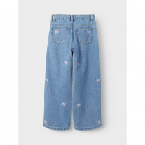 NAME IT Brede Jeans Rose Medium Blue Denim Sløjfer