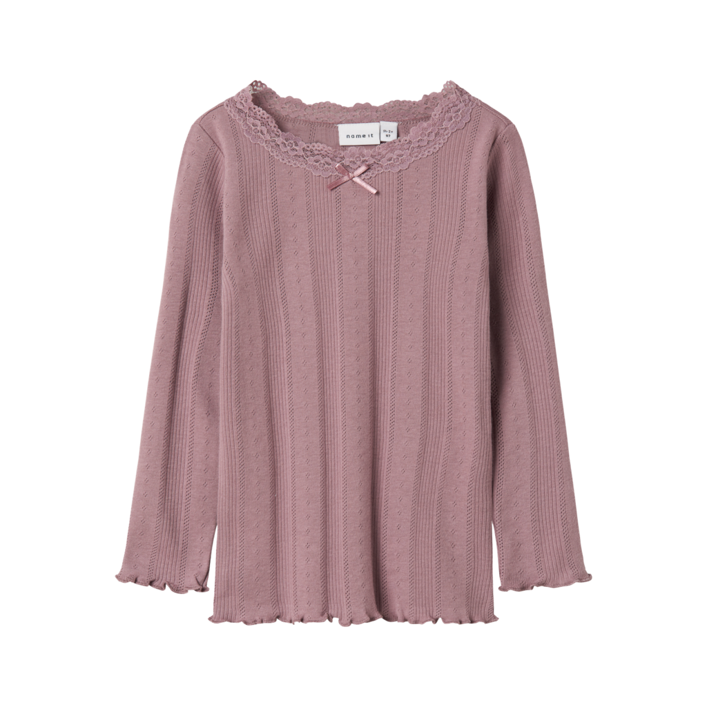 NAME IT Hulmønster Bluse Freda Elderberry