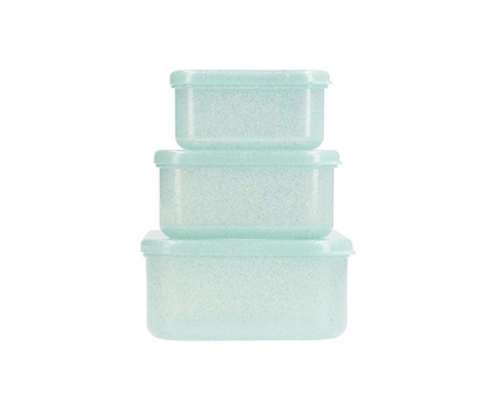 TUTETE 3-Pak Madkasser Glitter Aqua