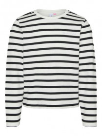 VERO MODA GIRL Stribet Bluse Tala Snow White Black