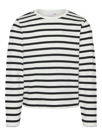 VERO MODA GIRL Stribet Bluse Tala Snow White Black