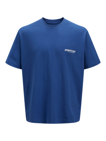 Jack & Jones Back Print Tee Crew Beaucoup Blue