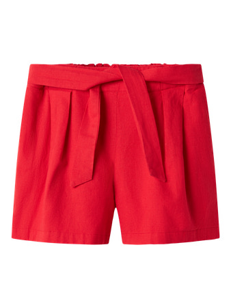 NAME IT Hør Shorts Falinnen Chinese Red