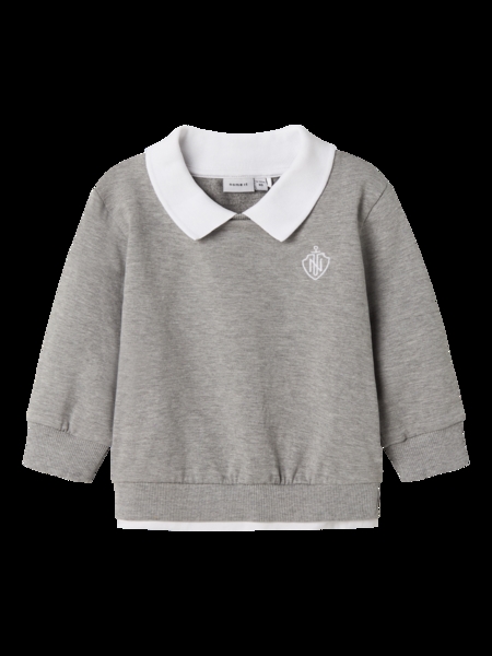 NAME IT Polo Sweatshirt Ron Grey Melange