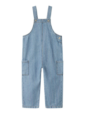 NAME IT Stribet Denim Overall Macie Light Blue Multi