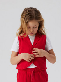 NAME IT Hør Vest Falinnen Chinese Red