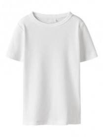 NAME IT Rib T-shirt Nakal Bright White