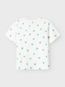 NAME IT T-shirt Farso Bright White Green Hearts