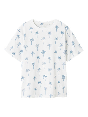 NAME IT T-shirt Valther Bright White Palm Trees