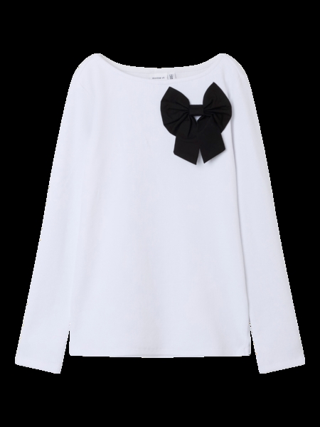 NAME IT Sløjfe Bluse Nirine Bright White