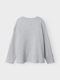 NAME IT Langærmet Bluse Rikka Grey Melange