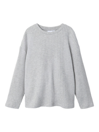 NAME IT Langærmet Bluse Rikka Grey Melange