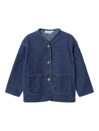 LIL ATELIER Denim Jakke Liva Dark Blue Heart